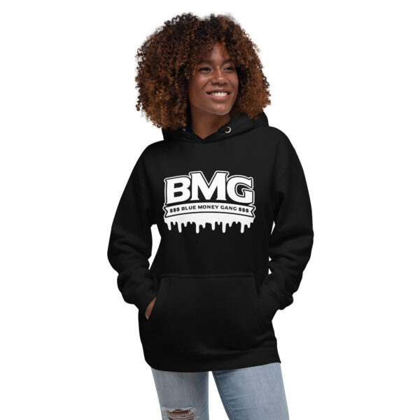 BMG White Drippy Hoodie Unisex - Image 1