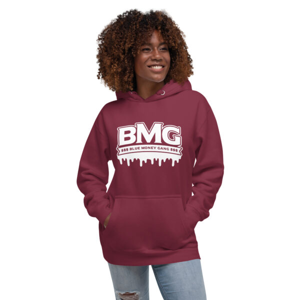 BMG White Drippy Hoodie Unisex - Image 6